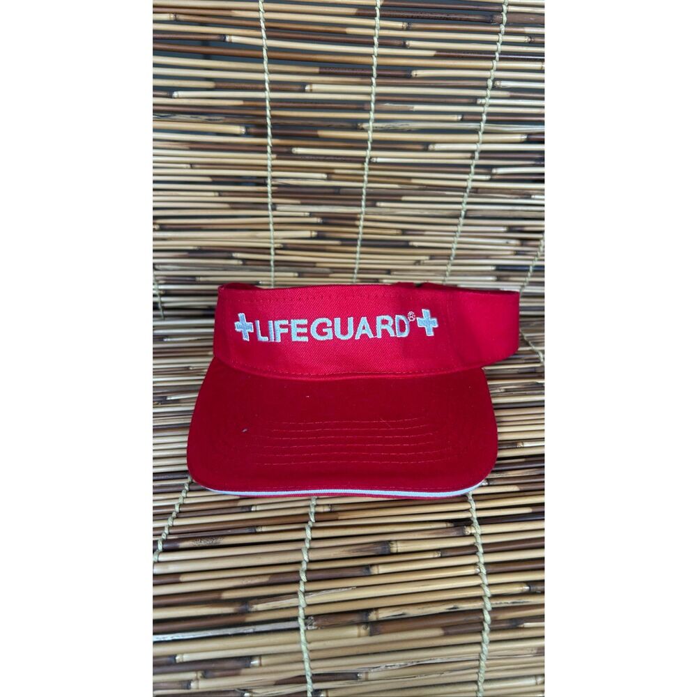 Lifeguard Visor Officially Licensed Red and White